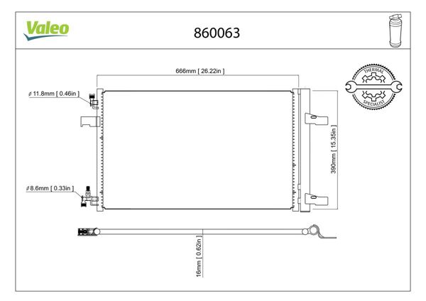 VALEO 860063 | Klima Radyatörü