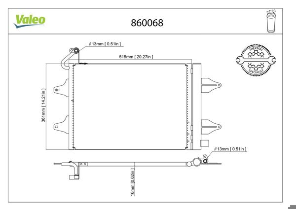 VALEO 860068 | Klima Radyatörü (VW Polo 02-10 Seat Ibiza 02-10 Skoda Fabia 00-14)