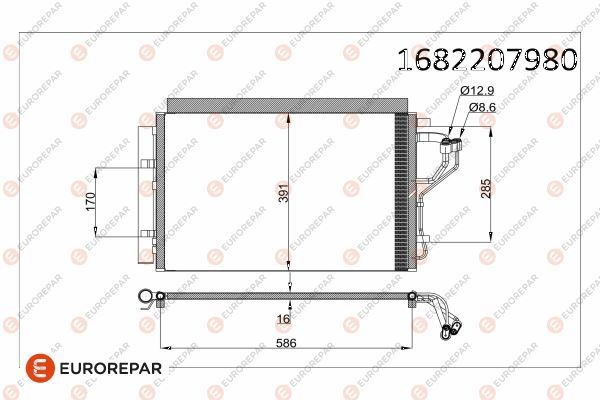 EUROREPAR 1682207980 | Klima Radyatörü Kurutucu Ile Brazing 566X391x16