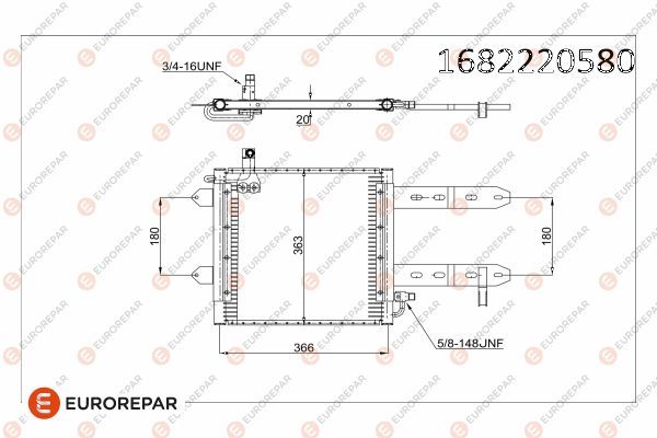 EUROREPAR 1682220580 | Klima Radyatörü 8Fc 351 343-131