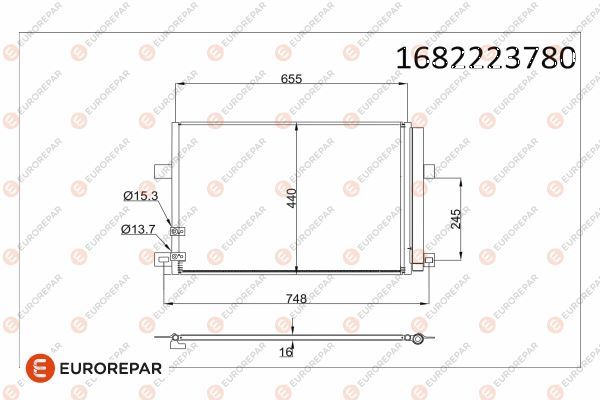 EUROREPAR 1682223780 | Klima Radyatörü 940225 (677X455x16)