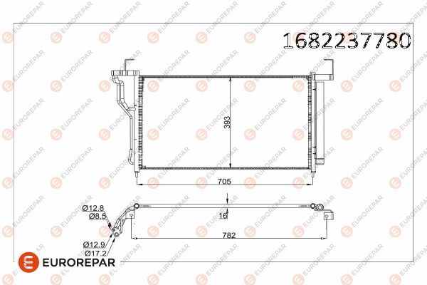 EUROREPAR 1682237780 | Klima Radyatörü Condenser Assy