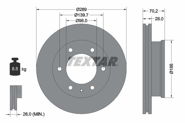 TEXTAR 92223000 | Fren Diski Bt50 06-15 Tkm Ön | 2 Adet