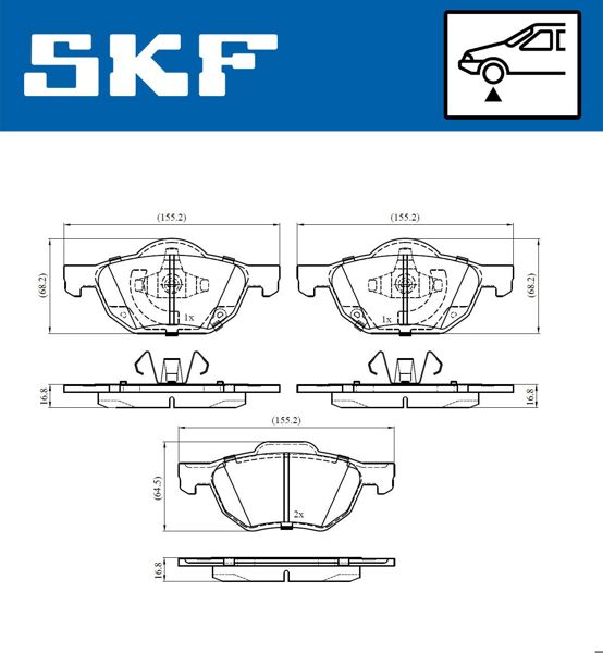 SKF VKBP80518A | Fren Balata Ön 03 > Accord 2.0-2-4