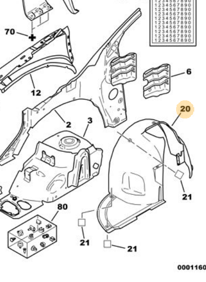 TAIWAN 7136ER | Çamurluk Davlumbazı Ön Sol P307 (01 08)