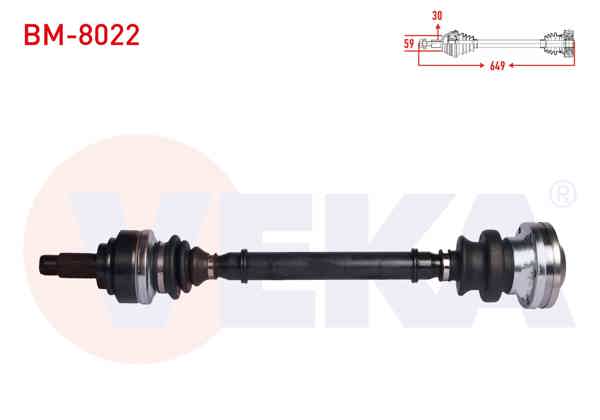VEKA BM-8022 | Komple Aks Sol-Sağ Arka BMW 5 Serisi (E60) 530 D Uzunluk 649 mm 2003-2010