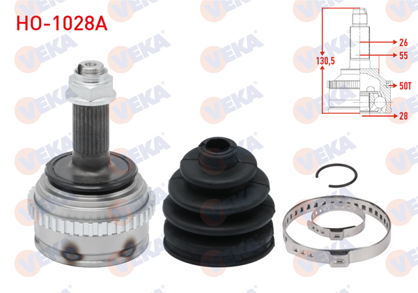 VEKA HO-1028A | Aks Kafası Sol-Sağ On Dıs Rover 400 (Rt) 414 Si ABS li 43 Dıs 26X22x55 Uzunluk 133,5 mm 1995-2000