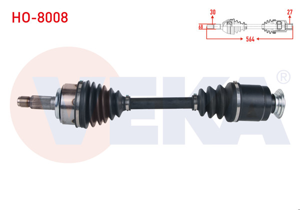 VEKA HO-8008 | Komple Aks Sağ On Uzunluk 620mm Honda Cr-V III 2.0 I-Vtec A-T 2006-2012