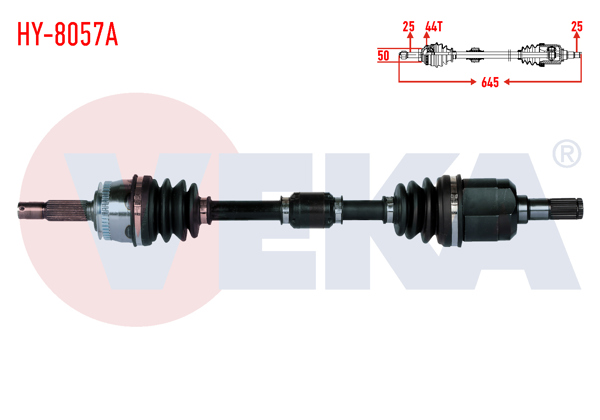 VEKA HY-8057A | Komple Aks Sol Ön Kia Cerato (Ld) 1.6İ A-T ABS li 44 Dıs Uzunluk 645mm 2004-2012
