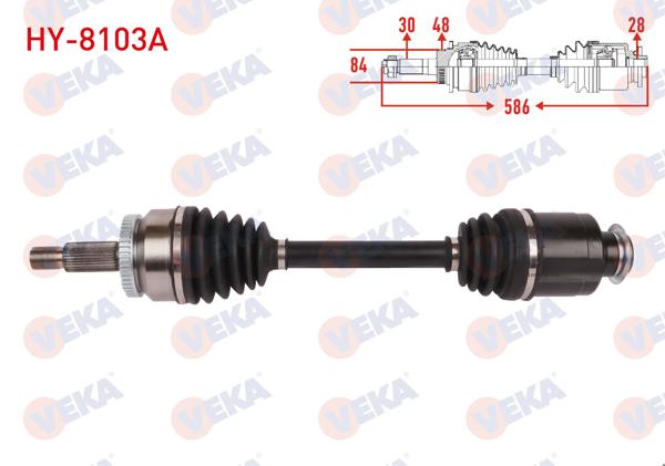 VEKA HY-8103A | Komple Aks Sağ On ABS li 48 Dıs Uzunluk 586mm Hyundai Tucson (Tle) 1.6 T-GDI 2015-2020