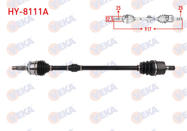 VEKA HY-8111A | Komple Aks Sağ On ABS li 48 Dıs Uzunluk 931mm Hyundai Accent Blue 1.4 Cvvt A-T 2010 -