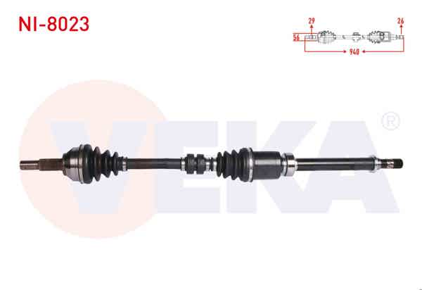 VEKA NI-8023 | Komple Aks Sağ On Nissan Qashqai (J10) 1.6İ M-T Uzunluk 940 mm 2007-2014