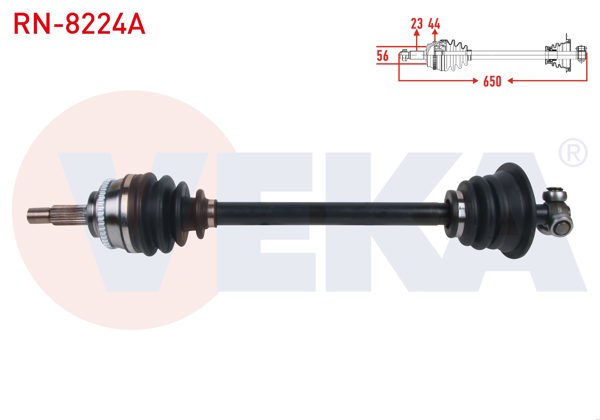 VEKA RN-8224A | Komple Aks Sol Ön ABS li 44 Dıs Uzunluk 650mm Renault Megane I 1.9 Dtı-2.0İ 1996-2003 / Scenic I 1.6İ 16V-1.9 Dtı-2.0 16V 1999-2003