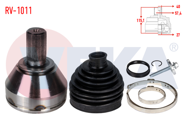 VEKA RV-1011 | Aks Kafası Sol-Sağ On Dıs Land Rover Freelander II (Fa) 2.2 Td4 40X27x57,5 Uzunluk 115,5 mm 2006-2014