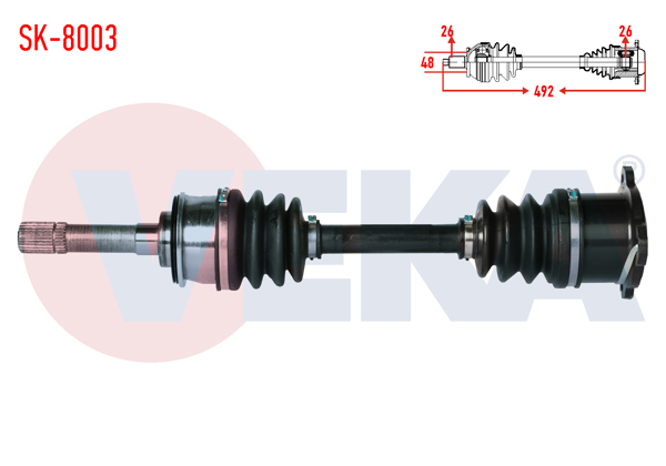 VEKA SK-8003 | Komple Aks Sol On Suzuki Vitara (Et,Ta) 1.6İ 16V Uzunluk 492mm 1988-1999