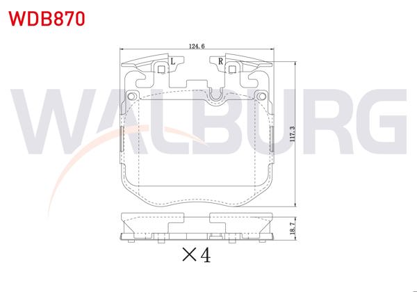 WALBURG WDB870 | Fren Balata Ön BMW 3 Serisi (G20,G80) 17-/ 4 Serisi (G22,G82) (G23) 20-/ 5 Serisi (G30,F90) 19-/ 6 Serisi (G32) 17-/ 7 Serisi (G11,G12) 16-/ 8 Serisi (G15, F92) (G14,F91) (G16,F93) 18-/ X3 (G01,F97) 19 -