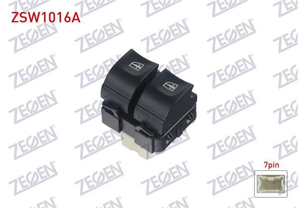ZEGEN ZSW1016A | Cam Açma Anahtarı Çiftli Beyaz Soketlı Beyaz Işık 7 Pin Renault Captur-Clio IV 2013-/ Kangoo 1998-2008 / Symbol II 2008-2012 / Dacia Logan II-Dokker-Sandero-Lodgy 2008 -