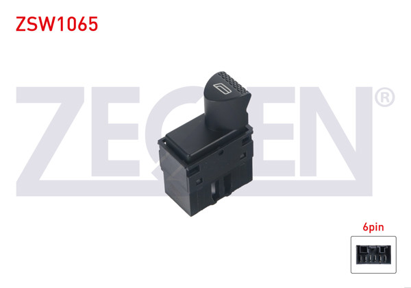 ZEGEN ZSW1065 | Cam Açma Anahtarı Tekli Siyah 6 Pin Turuncu Işık Fiat Albea-Palio-Strada 1996-2005