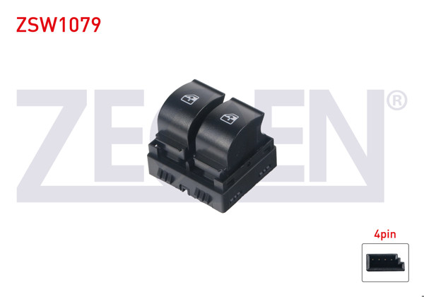 ZEGEN ZSW1079 | Cam Açma Anahtarı Çiftli Kırmızı Işık 4 Pin Fiat Linea 2007 -