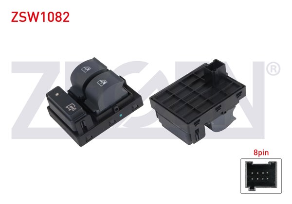 ZEGEN ZSW1082 | Cam Açma Anahtarı Çiftli Turuncu Işık 8 Pin Fiat Doblo 2010-/ Ducato-Boxer III-Jumper III 2006-2014