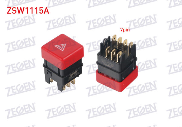 ZEGEN ZSW1115A | Flaşör Anahtarı Kare 7 Pin Kırmızı Işık Fiat Dogan SLX 1993-2002