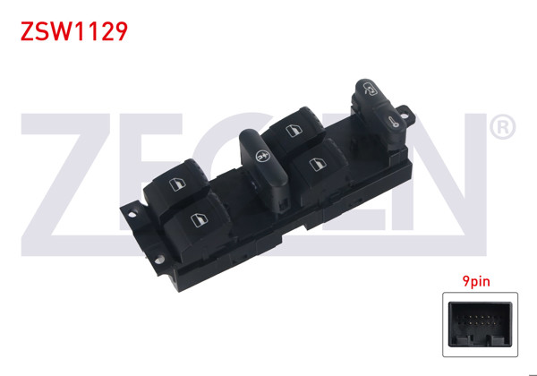ZEGEN ZSW1129 | Cam Açma Anahtar Grup Cocuk Resımlı 9 Pin Golf IV-V-Passat-Bora-Leon-Toledo 1998-2009