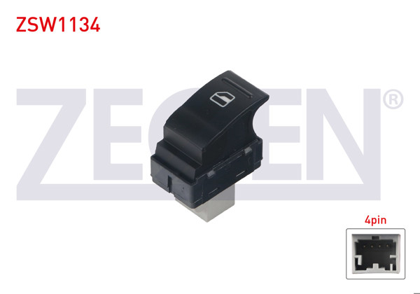 ZEGEN ZSW1134 | Cam Açma Anahtarı Tekli 4 Pin Volkswagen Transporter V-VI 2003 -
