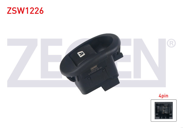 ZEGEN ZSW1226 | Cam Açma Anahtarı Tekli 4 Pin Citroen C2-C3 2002-2009 / Peugeot 1007 2005 -