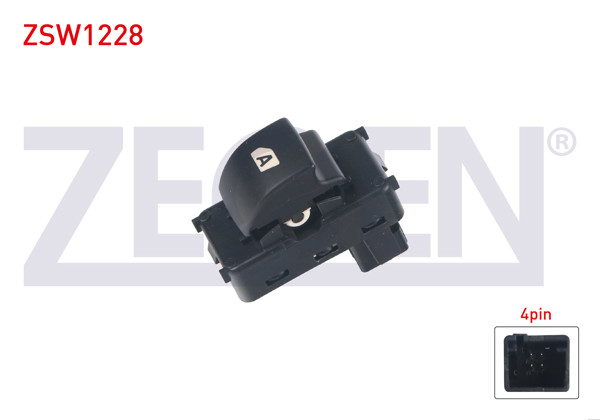 ZEGEN ZSW1228 | Cam Açma Anahtarı Tekli 4 Pin Otomatik Berlingo-Partner 2008 -