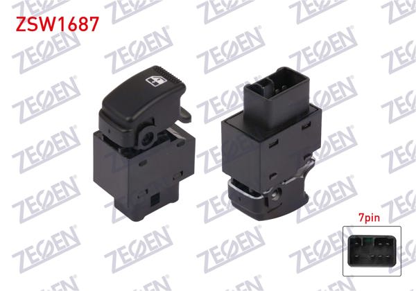 ZEGEN ZSW1687 | Cam Açma Anahtarı Tekli 7 Pin Hyundai Getz 2005-2010