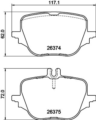 HELLA 8DB355041-021 | Fren Balatası Takımı Mercedes Arka W223 20 >
