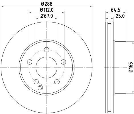 HELLA 8DD355113-861 *2 | Fren Diski Ön C-Class W204 07 > 14 S204 07 > 14 C204 11 > | 2 Adet