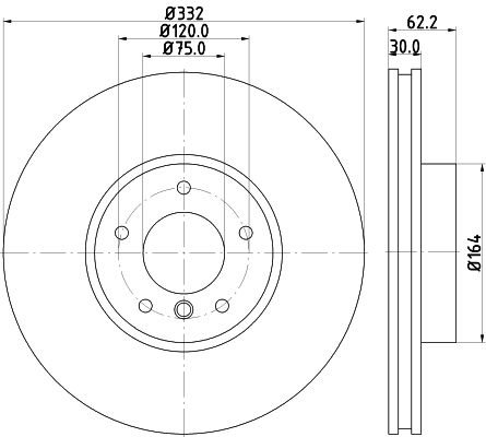 HELLA 8DD355117-731 *2 | Fren Diski Ön 332mm BMW E70 F15 E71 F16 | 2 Adet