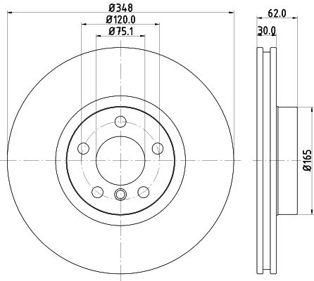 HELLA 8DD355117-741 *2 | Fren Diski Ön (348mm) BMW X5 E70 X6 E71 | 2 Adet