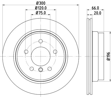 HELLA 8DD355117-831 *2 | Fren Diski Arka BMW E87 E90 E84 | 2 Adet