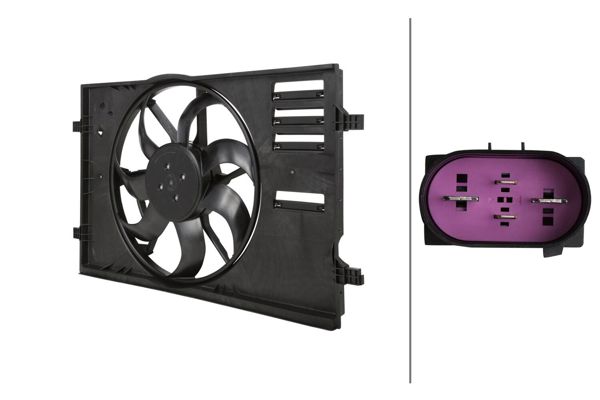 HELLA 8EW366420-391 | Fan Motoru Davlumbazlı Kit Arteon Golf VII Tiguan A3 Q2 Q3 Ateca Leon Karoq Kodiaq Octavia Superb Ye