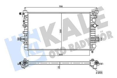KALE 357020 | Su Radyatörü Opel Astra H Zafira B 1.4 1.6 1.8 Mekanik
