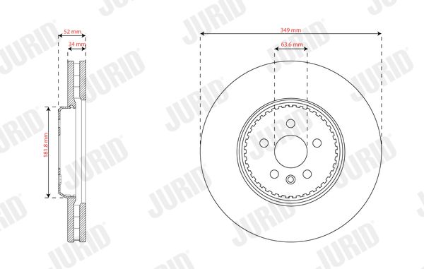 JURID 563723JVC-1 | Fren Diski R.Rover Evoq / Disc. Sport 1.5 / 2.0 Ön