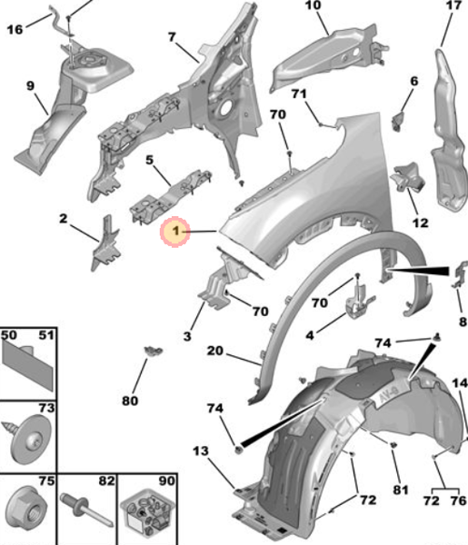 MOPAR (PSA) 9831194480 | Sağ Ön Çamurluk Y.M C4 (C41)