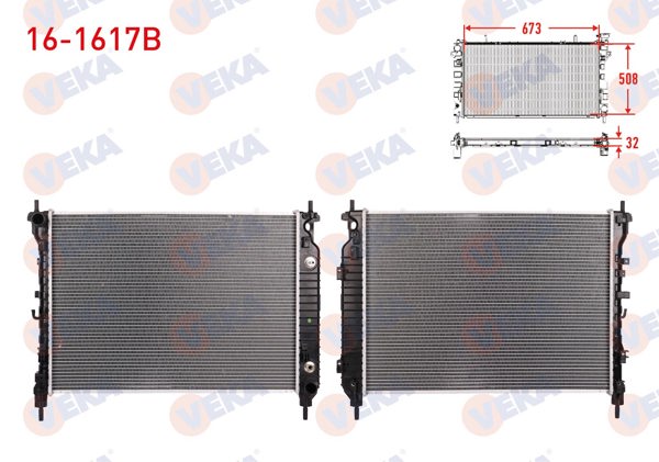 VEKA 16-1617B | Su Radyatörü Brazing Chevrolet Captiva (C140) 2.0 D A-T Ac + /-2012-2014