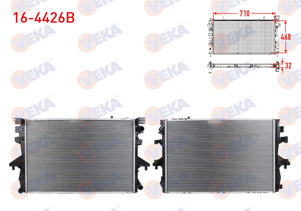 VEKA 16-4426B | Su Radyatörü Brazing Volkswagen Transporter V (7Ha,7Hh,7Ea,7Eh) 2.5 TDI A-T / M-T 2003-2011