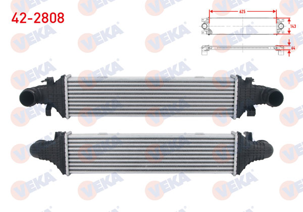VEKA 42-2808 | Turbo Radyatörü (Intercooler) Mercedes (W204) C180-C220 CDI-C250 CDI 07-14 / (C218) CLS 250 CDI-350 CDI 12-/ (W212) E180-E200-E220 CDI-E250 CDI-E350 CDI 09 -