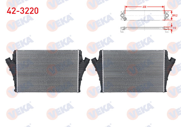 VEKA 42-3220 | Turbo Radyatörü (Intercooler) Opel Vectra C 1.9 CDTI M-T 2002-2008 / Saab 9-3 1.9 Tıd 2002 -