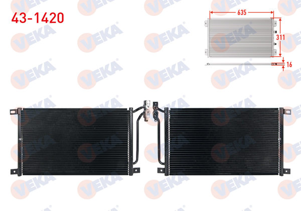 VEKA 43-1420 | Klima Radyatörü BMW 3 Serisi (E46) 318 D-320 D-330 Xd 1998-2005 / X3 (E83) 2.0 D-3.0 D 2004-2010