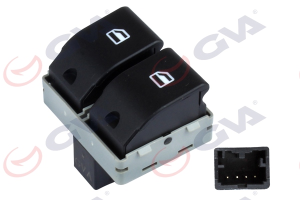 GVA 8075001 | Cam Açma Anahtarı Ön Sol Polo 01-08-Seat Ibiza 04-4 Fiş-Çiftli