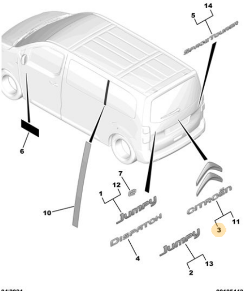 PSA 98147671VD | Yazı Citroen Jy4
