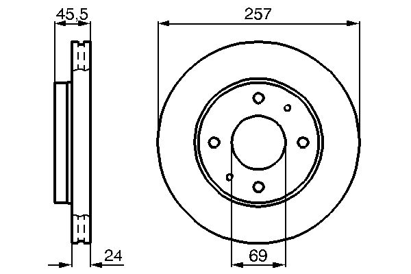 BOSCH 0986478774 | Fren Diski Ön Havalı Hyundai Sonata 98-04257×4 | 2 Adet