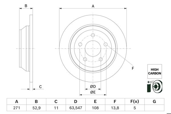 BOSCH 0986479H55 | Fren Diski Arka