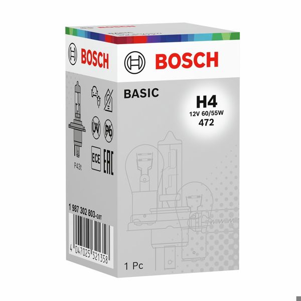 BOSCH 1987302803 | Ampül 12V H4 60 / 55W *P43t* Eco | 1 Adet