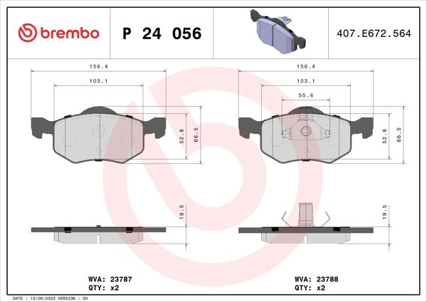 BREMBO P24056 | Fren Balatası Ön Arka Low-Met Ford